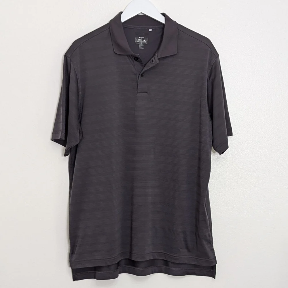 Adidas Golf Polo Men's Large Grey Climacool Short Sleeve